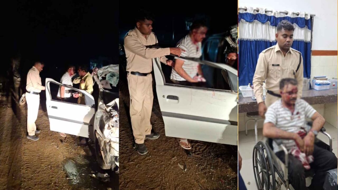 वाहन की ठोकर से युवा व्यापारी घायल, पुलिस आरक्षक की तत्परता से बची जान